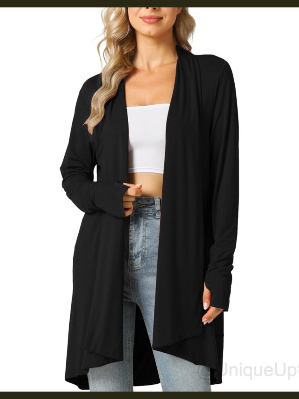 LazyCozy Bamboo Viscose Open Front Cardigan Lightweight Jersey